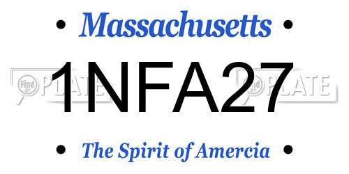 1NFA27 Massachusetts License Plate