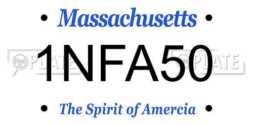 1NFA50 Massachusetts License Plate