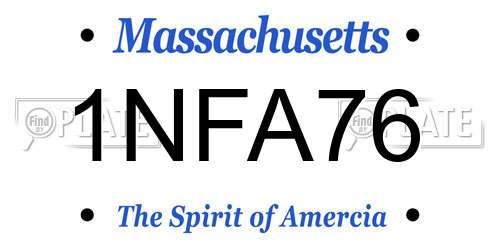 1NFA76 Massachusetts License Plate