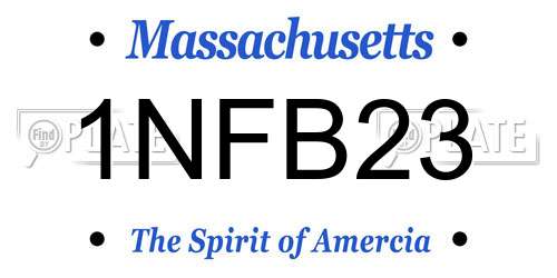 1NFB23 Massachusetts License Plate