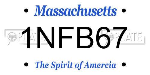 1NFB67 Massachusetts License Plate