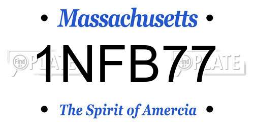 1NFB77 Massachusetts License Plate