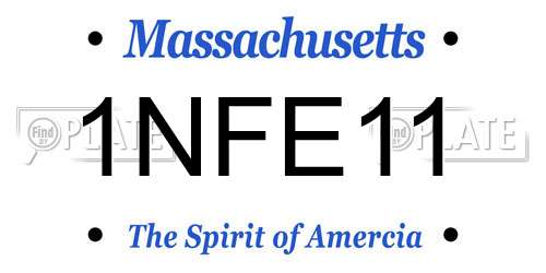 1NFE11 Massachusetts License Plate