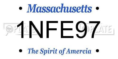 1NFE97 Massachusetts License Plate