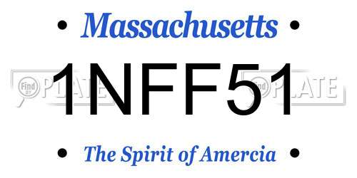 1NFF51 Massachusetts License Plate
