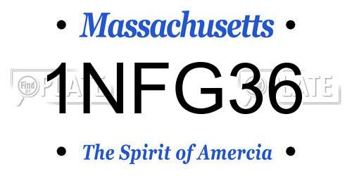 1NFG36 Massachusetts License Plate