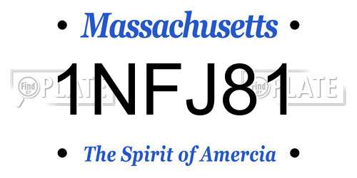 1NFJ81 Massachusetts License Plate