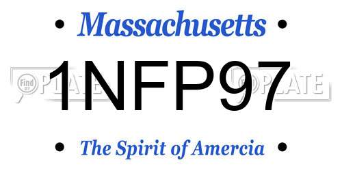 1NFP97 Massachusetts License Plate