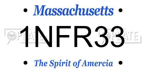 1NFR33 Massachusetts License Plate