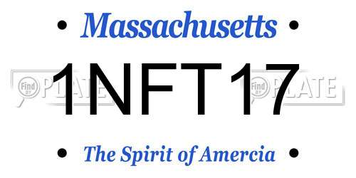 1NFT17 Massachusetts License Plate