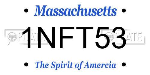 1NFT53 Massachusetts License Plate