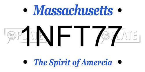 1NFT77 Massachusetts License Plate