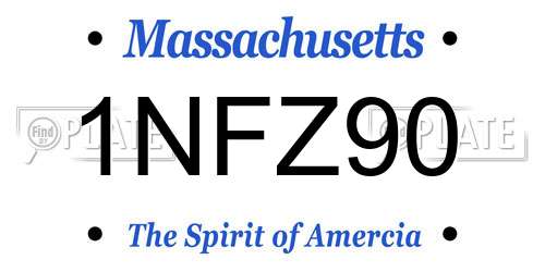 1NFZ90 Massachusetts License Plate