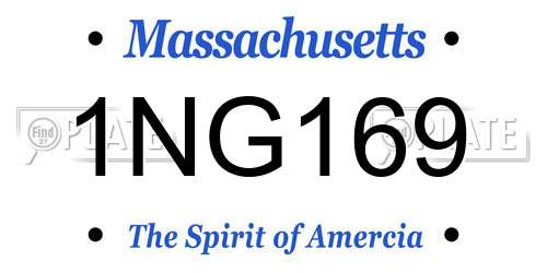 1NG169 Massachusetts License Plate