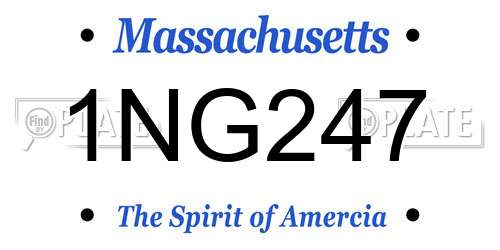 1NG247 Massachusetts License Plate