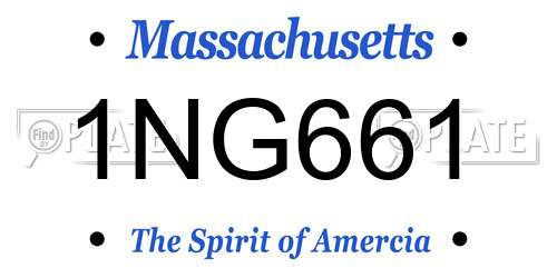 1NG661 Massachusetts License Plate