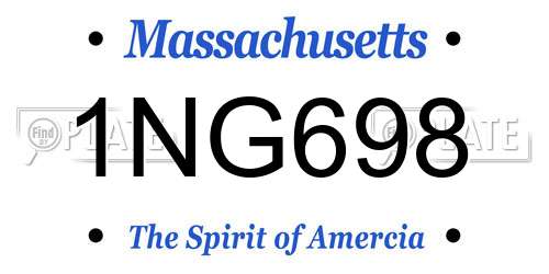 1NG698 Massachusetts License Plate