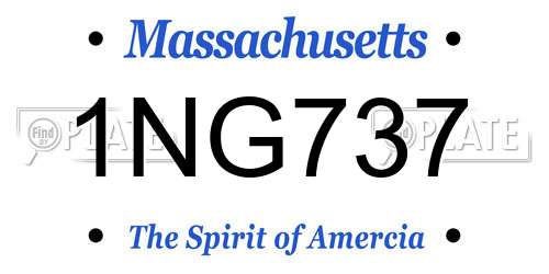 1NG737 Massachusetts License Plate