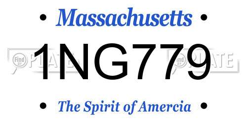 1NG779 Massachusetts License Plate