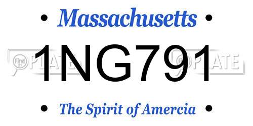 1NG791 Massachusetts License Plate
