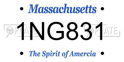 1NG831 Massachusetts License Plate