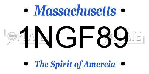 1NGF89 Massachusetts License Plate