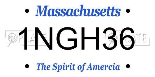 1NGH36 Massachusetts License Plate