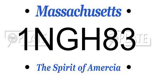 1NGH83 Massachusetts License Plate