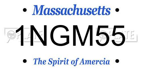 1NGM55 Massachusetts License Plate