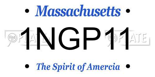 1NGP11 Massachusetts License Plate