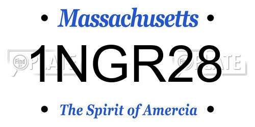 1NGR28 Massachusetts License Plate