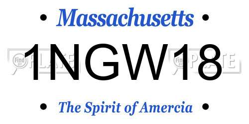 1NGW18 Massachusetts License Plate