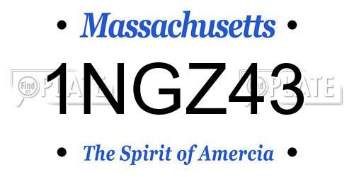 1NGZ43 Massachusetts License Plate