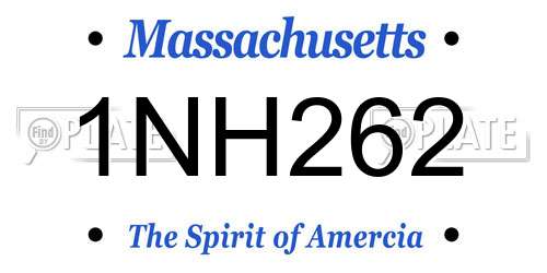 1NH262 Massachusetts License Plate