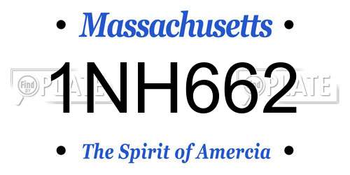 1NH662 Massachusetts License Plate
