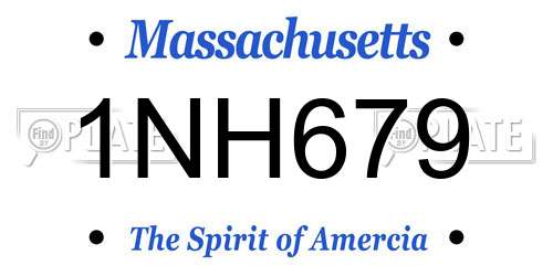 1NH679 Massachusetts License Plate
