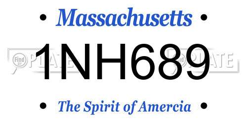 1NH689 Massachusetts License Plate