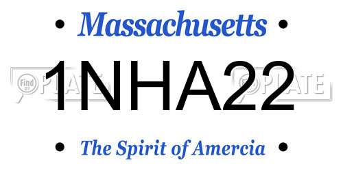 1NHA22 Massachusetts License Plate