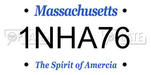 1NHA76 Massachusetts License Plate