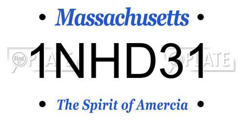 1NHD31 Massachusetts License Plate