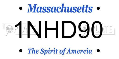 1NHD90 Massachusetts License Plate