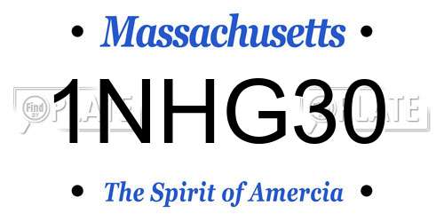 1NHG30 Massachusetts License Plate