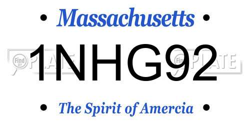 1NHG92 Massachusetts License Plate