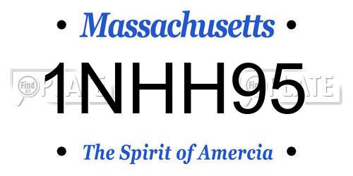 1NHH95 Massachusetts License Plate