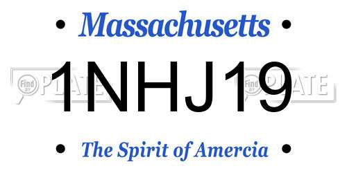 1NHJ19 Massachusetts License Plate