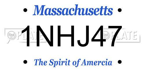 1NHJ47 Massachusetts License Plate