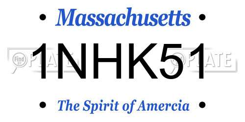 1NHK51 Massachusetts License Plate