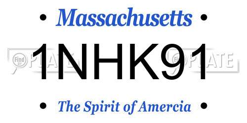 1NHK91 Massachusetts License Plate