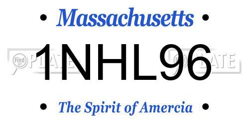 1NHL96 Massachusetts License Plate