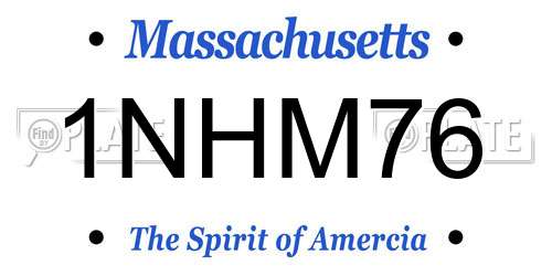 1NHM76 Massachusetts License Plate